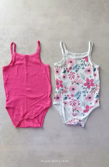 Lot de 2 bodies débardeurs fille - 3 ans