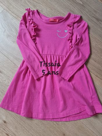 Robe Tissaia rose à manche longue