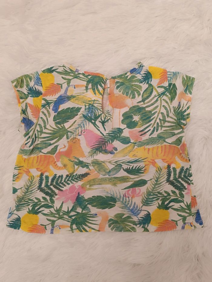 T-shirt jungle à manches courtes T. 18 - 24 mois Zara BabyGirl - photo numéro 4