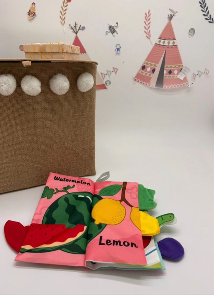 Livre d’éveil anglais bébé en tissu au choix | Jouet sensoriel 0-12 mois - photo numéro 6