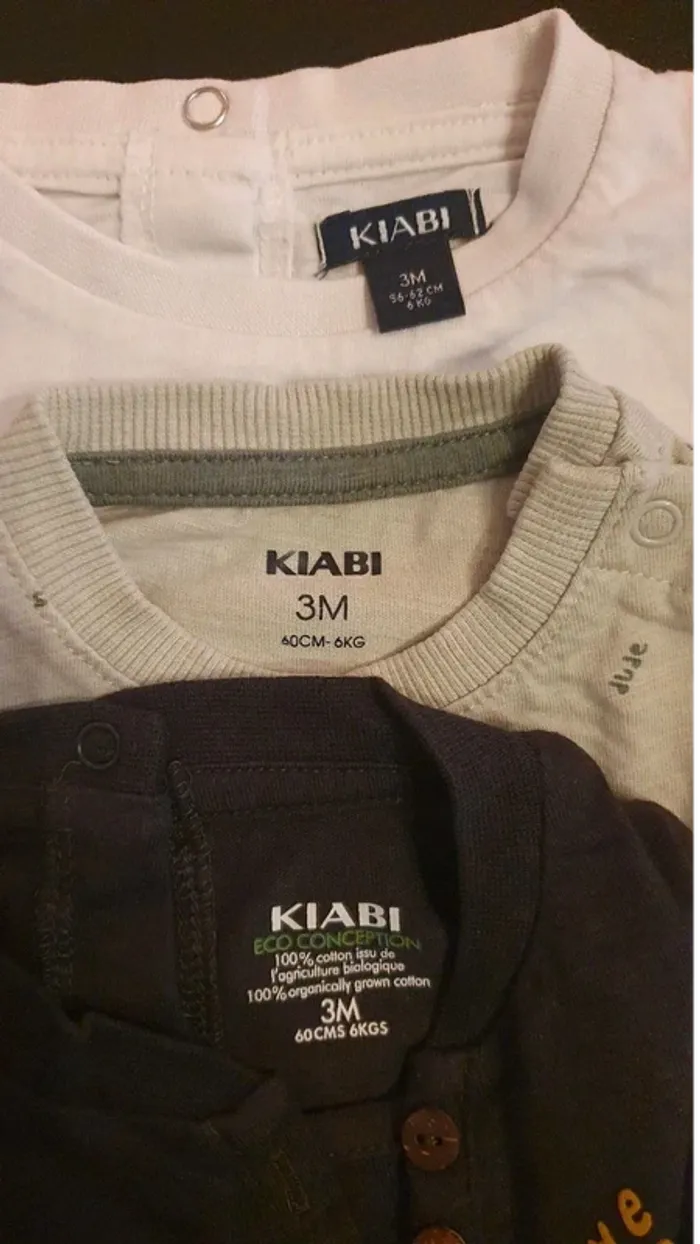 Lot de 3 tee-shirts manches longues 3 mois - photo numéro 5