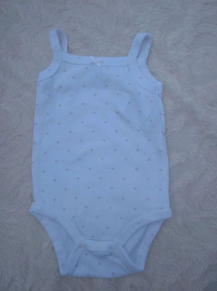 Lot de 3 bodies bretelles Marcel Fille 3 mois Cœur Kiabi Eco conception 100% coton bio - photo numéro 8