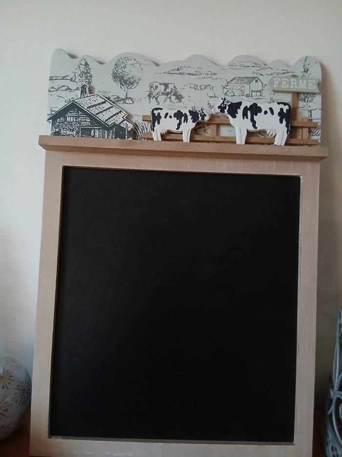 Neuf: Tableau noir en bois thème "La ferme" - photo numéro 5