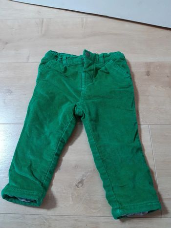 Pantalon velours tres chaud vert orchestra 12 mois