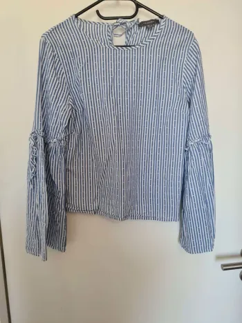Haut rayé bleu manche large taille 38