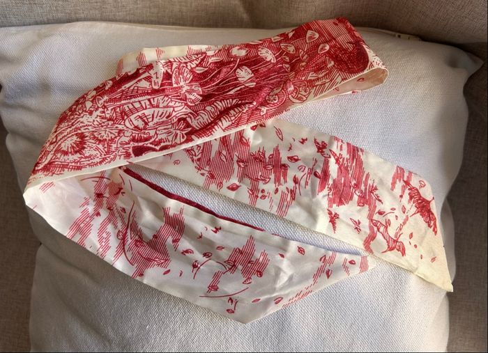 Bandeau de sac imprimé Toile de Jouy Rouge & Crème - photo numéro 4