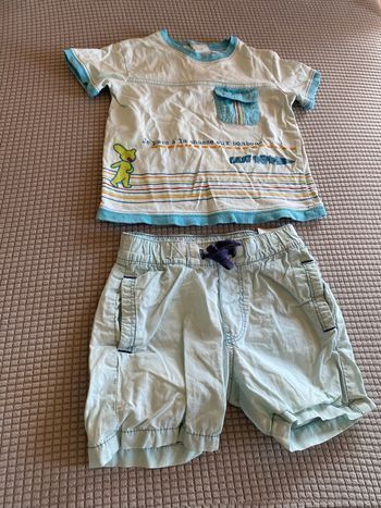 Ensemble polo t-shirt + short 24 mois 2 ans