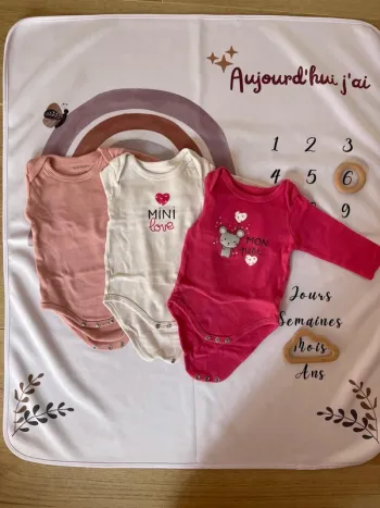 Ensemble body manches courtes - Bébé fille - 6 mois - Pat et Ripaton
