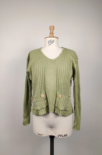 Pull maille vert clair - La fée maraboutée - 40/42