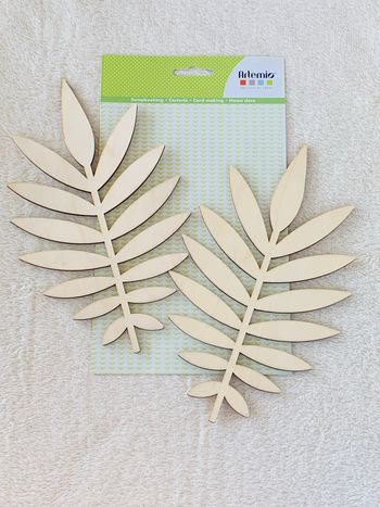 Lot 2 feuilles silhouettes de fougère tropicale Artemio