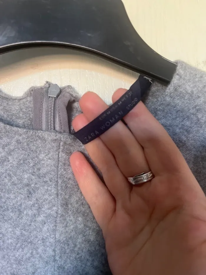 Pull fin court gris Zara Woman taille M - photo numéro 2