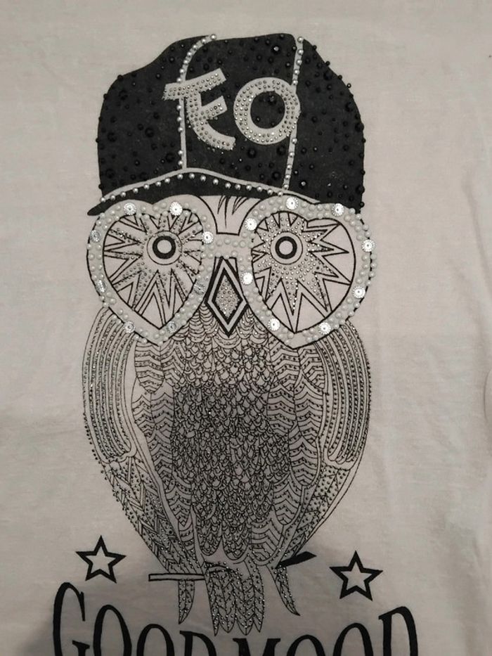 T-shirt motif hibou - photo numéro 3
