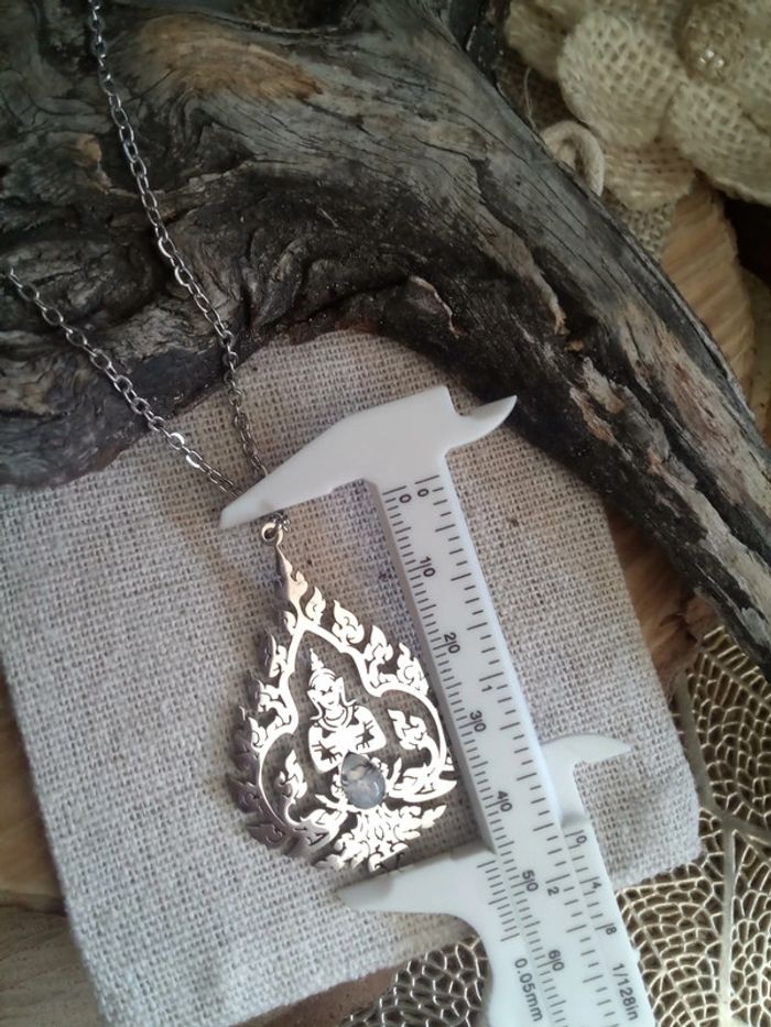 Collier sérénité bouddha et pierre de lune naturelle - photo numéro 2