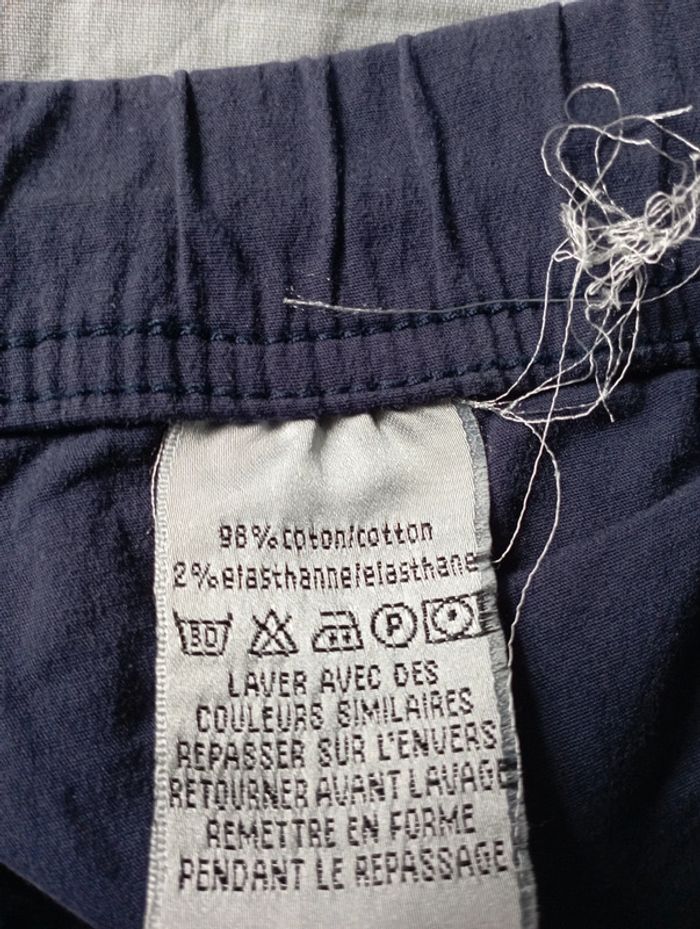 Pantacourt femme coton bleu marine - photo numéro 5