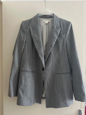 Blazer femme gris à rayures H&M taille 36