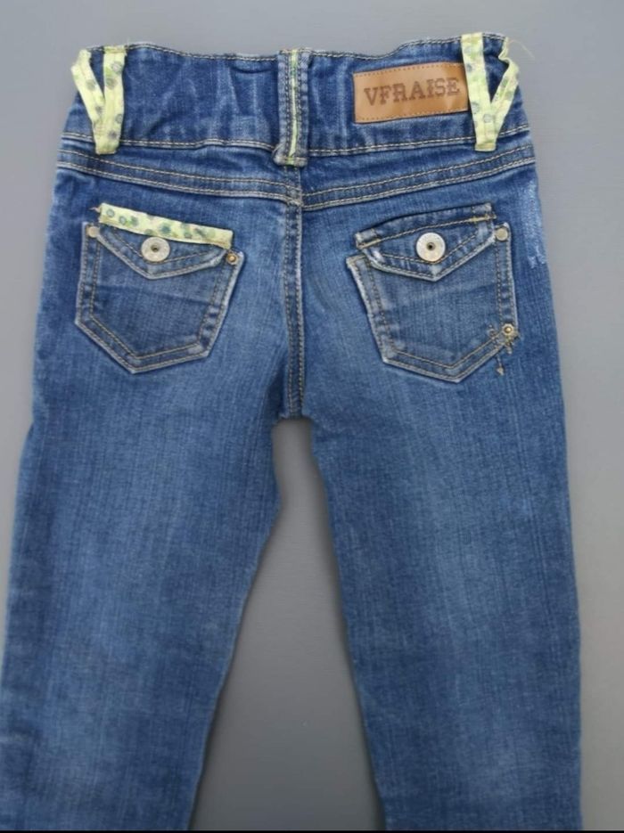 Jeans pantalon 3 ans fille vanille fraise - photo numéro 4