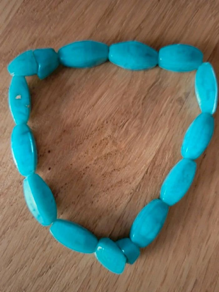 Lot de 3 bracelets perles turquoise élastique à enfiler - photo numéro 4