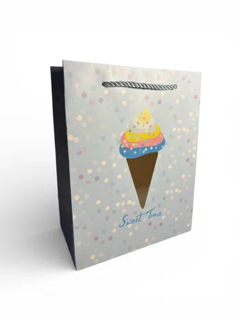 Sac cadeau « doux moment » motif corné bleu 18 x 23 x 10 cm Neuf 