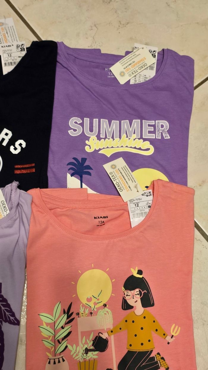 (Tous Neufs non portés) 🏷🥰🤩🩷 superbe lot Tee-shirts MC 12 ans fille 🥰🤩🩷 - photo numéro 5