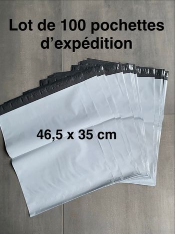 Lot de 100 enveloppes d’expédition résistantes en plastique