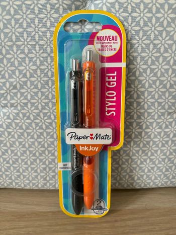 Pack de 2 Stylos Gel Rétractables "Inkjoy" Noir / Orange