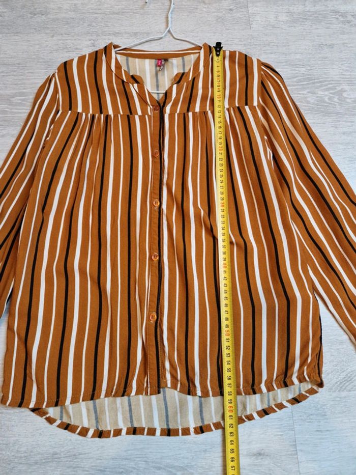 Chemise orchestra 14 ans rayée marron noire et blanche peut convenir à un XS - photo numéro 4