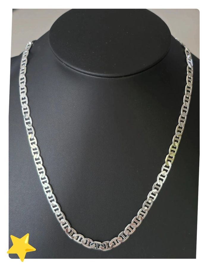 Collier maille marine 5mm 45cm plaquage argent