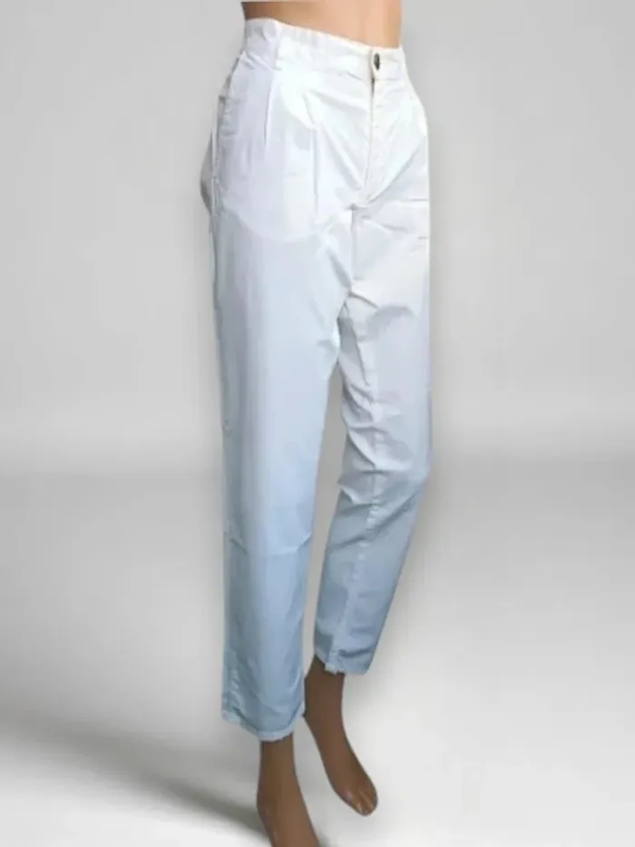 Pantalon blanc à pince coupe slim ,taille haute,extensible,marque Cimarron - photo numéro 6