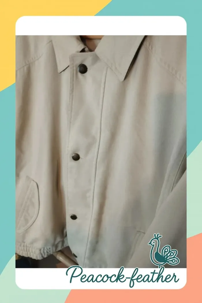 Veste daim crème 54 homme - photo numéro 5