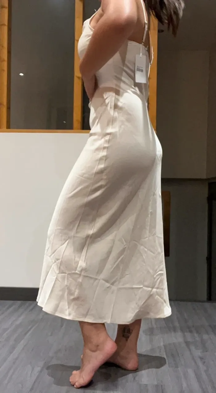 Robe soie mariage soirée crème  sexy - photo numéro 3