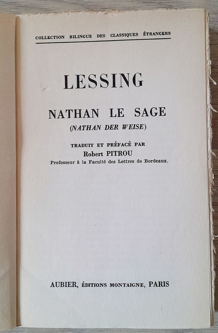 Lessing Nathan le sage ( nathan der weise) collection bilingue - photo numéro 5