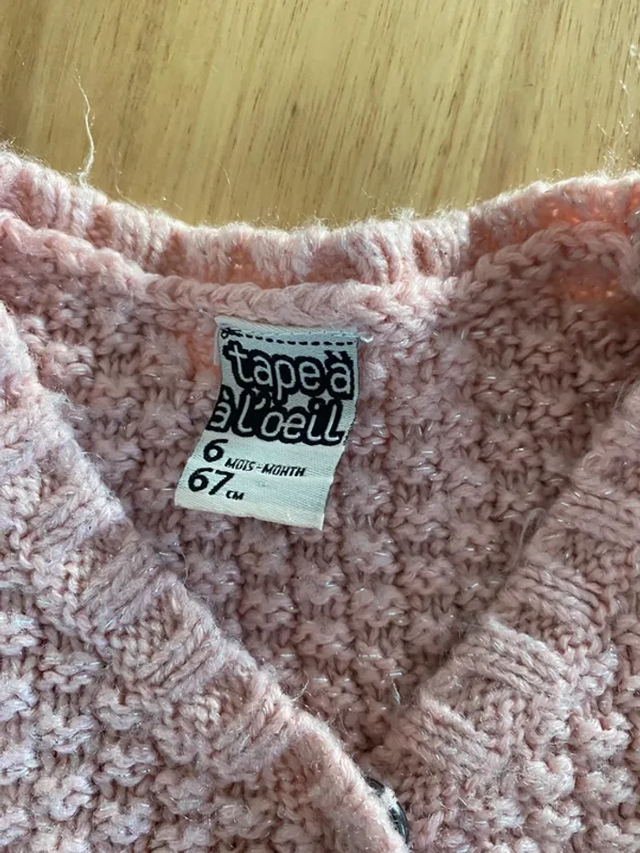 Gilet tape à l’œil rose fil argenté - photo numéro 6