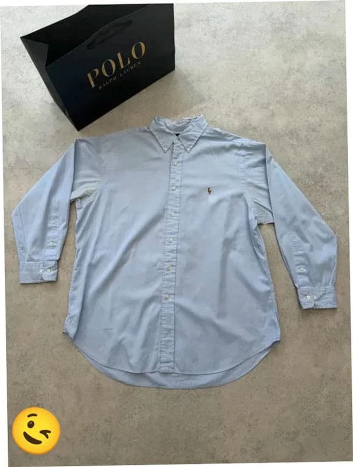 Chemise Ralph Lauren manche longue Taille L bleu Homme Men CHE16 - photo numéro 4