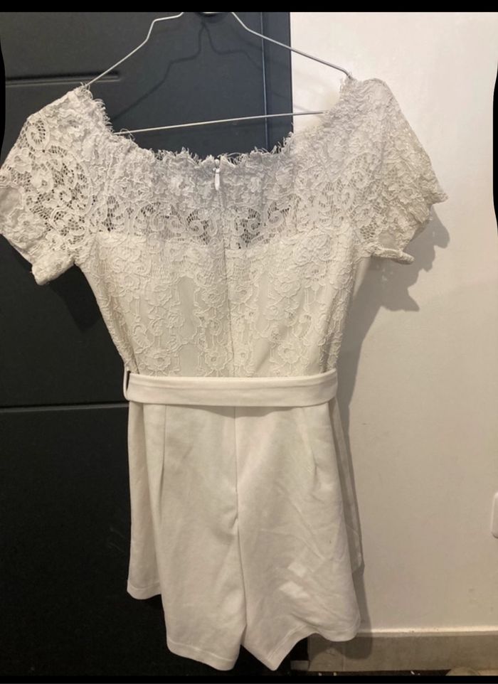 Combishort blanche avec ceinture - photo numéro 2