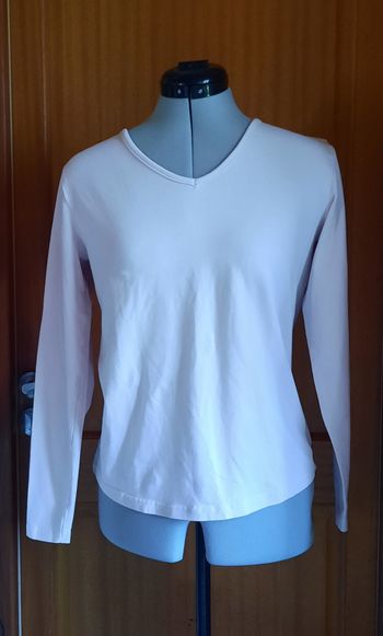 T-shirt rose pâle, manches longues, taille 38
