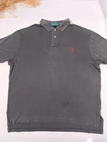 Polo Ralph Lauren homme taille L G excellent état marron/gris logo rouge