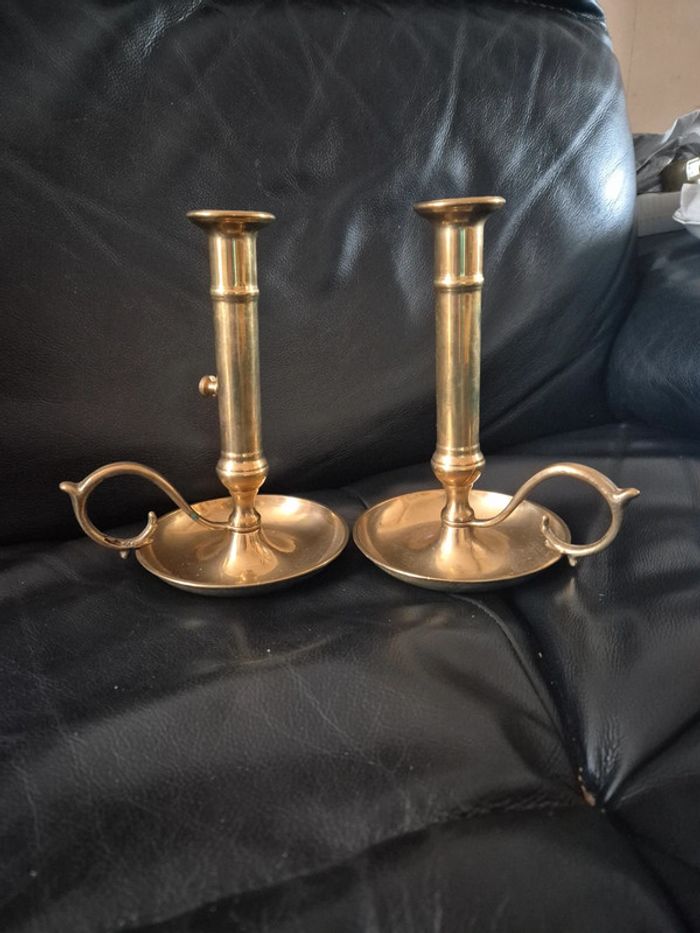 lot de 2 bougeoirs en cuivre - photo numéro 5