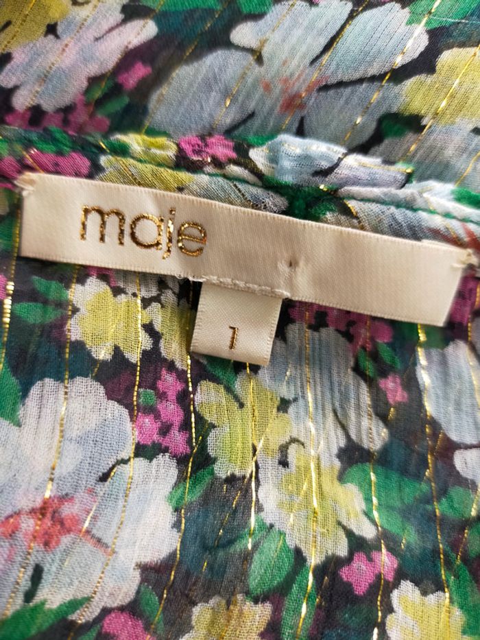 Robe fleurie Maje – Taille 1 – Voile fluide et dorures - photo numéro 19