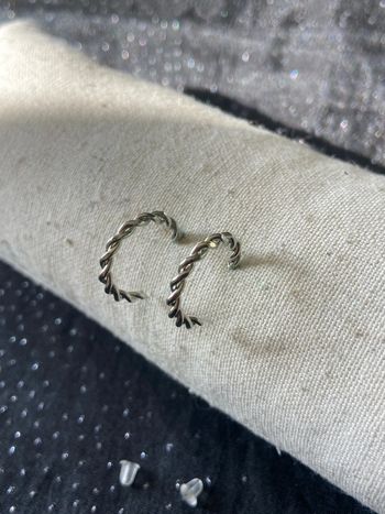 Boucles d'oreilles torsadées argentées 20mm