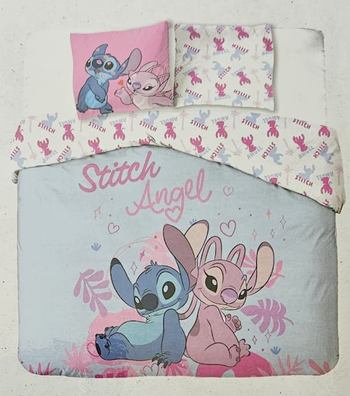 Parure de lit double Stitch - 1 housse de couette + 2 taies d'oreiller - 100% coton