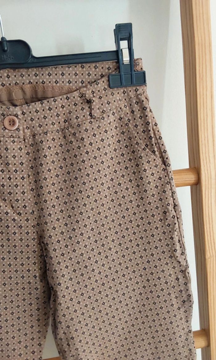 Pantalon imprimé marron Vintage T38 - photo numéro 4