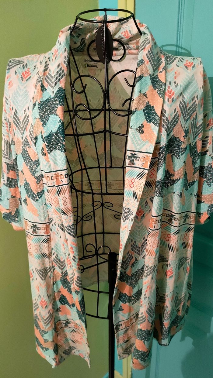 Veste kimono imprimés géométrie - photo numéro 2