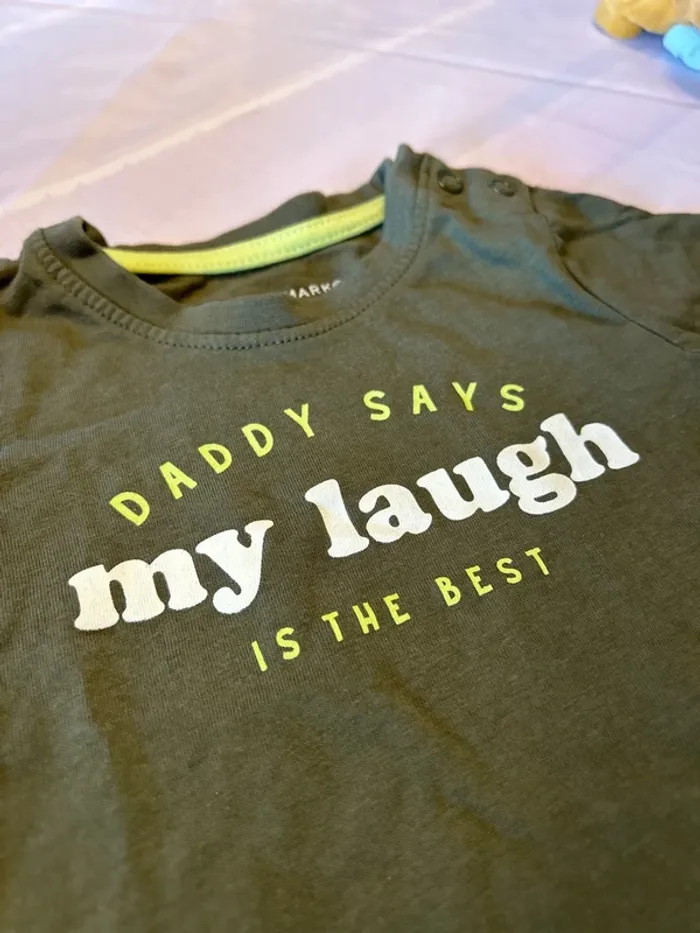 Teeshirt manches longues kaki bébé Primark - 0/3 mois - photo numéro 2