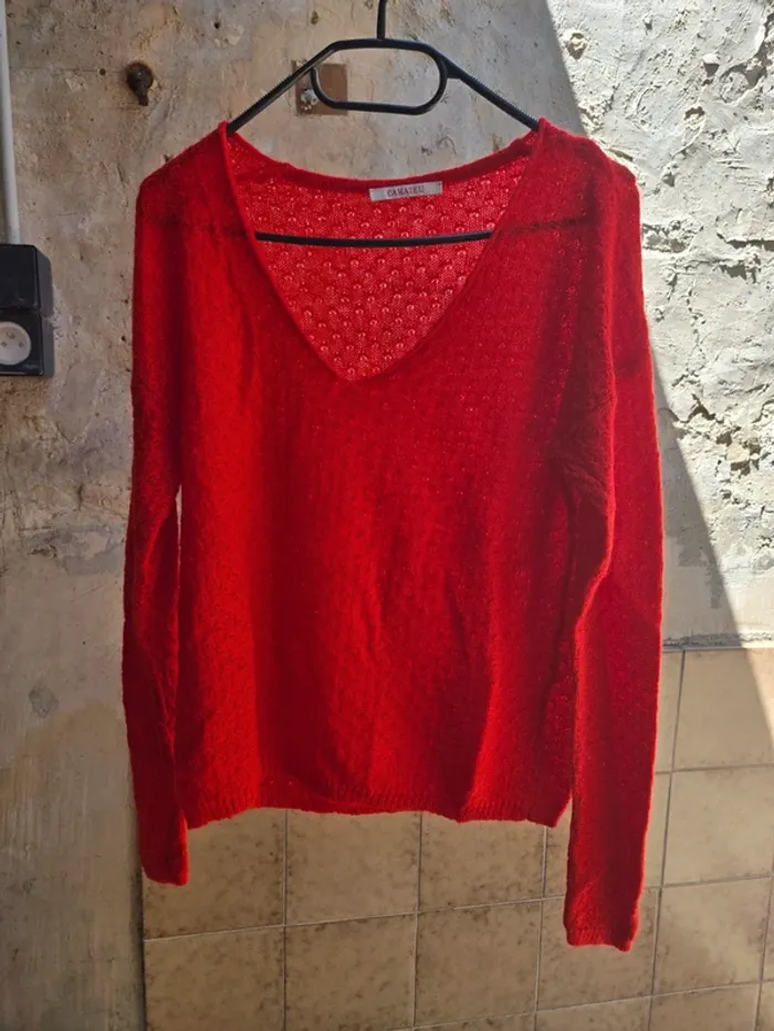 Pull rouge Camaïeu