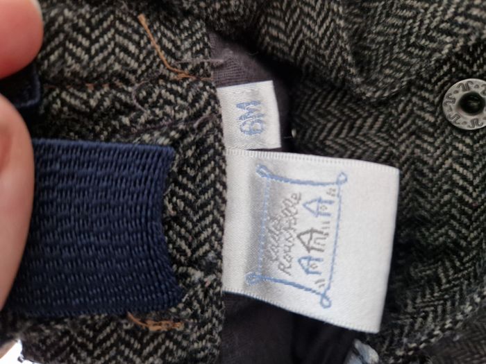 Pantalon Tweed / Chevron Gris Anthracite avec Bretelles Cadet Rousselle - 6 mois - photo numéro 2
