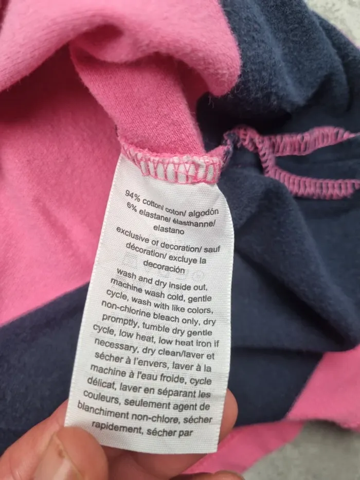 Polo Tommy Hilfiger rayé rose et bleu marine – Taille M Femme (mesures en photos) - photo numéro 10