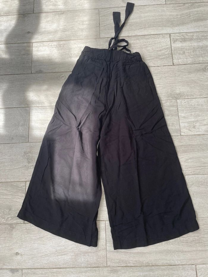 Pantalon large noir fluide – Taille élastique avec nœud - taille 34 - photo numéro 3