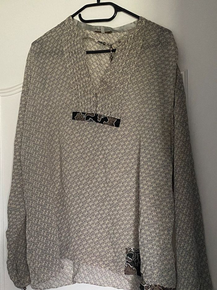 Tunique beige à motifs Armand Ventilo Taille 38