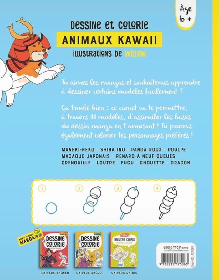 Livre manga Dessine et colorie Animaux kawaii Laure Nitschelm - photo numéro 13