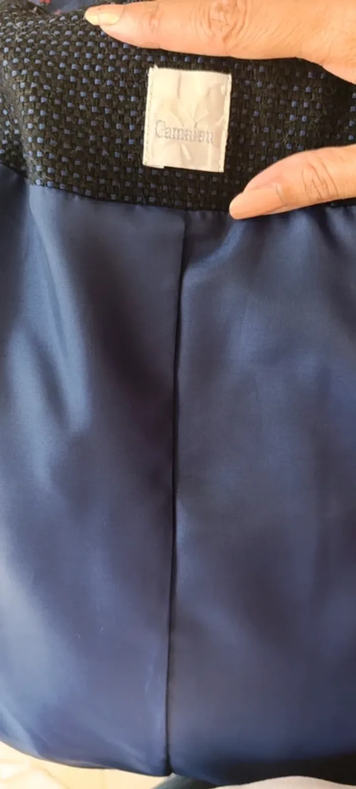 Magnifique veste classe  hiver camaïeu bleu taille 40 laine - photo numéro 4